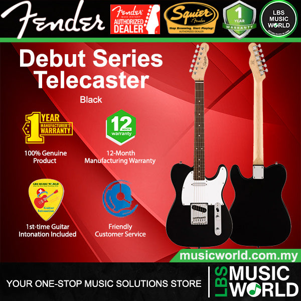 Squier by Fender Debut Telecaster Electric Guitar with White Pickguard Laurel FB