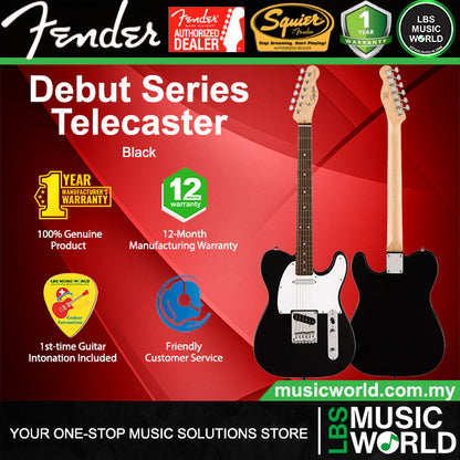 Squier by Fender Debut Telecaster Electric Guitar with White Pickguard Laurel FB
