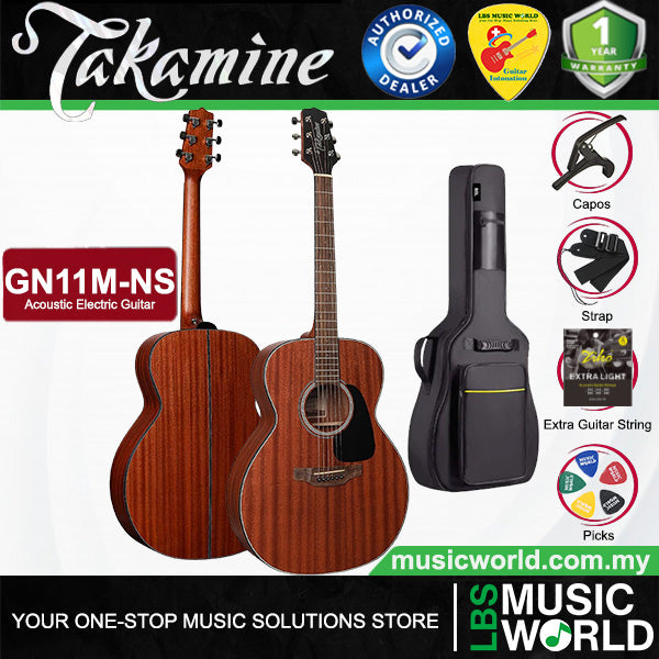Takamine GN11M-NS NEX Body Mahogany Acoustic Guitar with Bag - Natural Satin (GN11M NS)