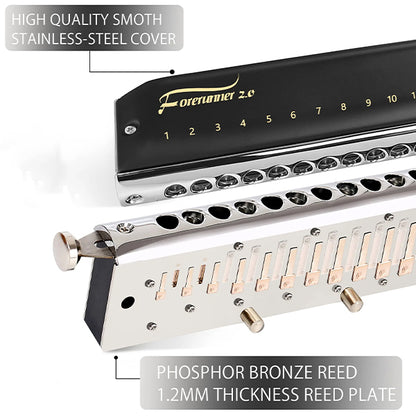 Easttop FORERUNNER 2.0 12 Hole 48 Tones Chromatic Harmonica Suitable for Beginner and Professional