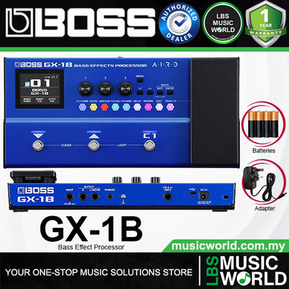 Boss GX-1B Portable Bass Effects Processor with Bluetooth for Bass Guitar (GX1B)