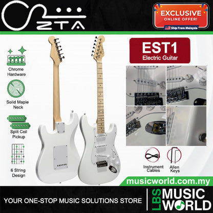 ZTA EST1 Stratocaster Electric Guitar Package Bundle Set with Tremolo