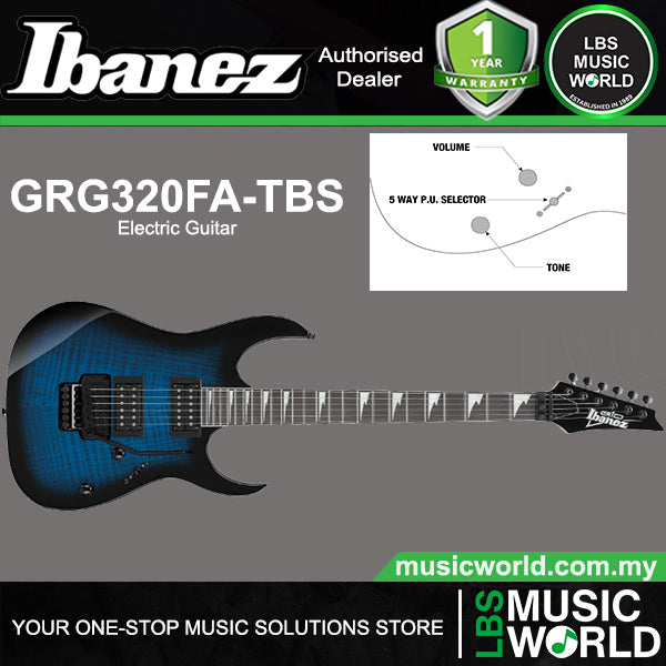 Ibanez GRG320FA Poplar Body Electric Guitar with HH Pickup and Bound Purpleheart Fretboard