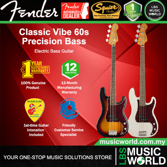 Squier by Fender Classic Vibe 60s Precision 4 Strings Electric Bass Guitar Indian Laurel Fingerboard