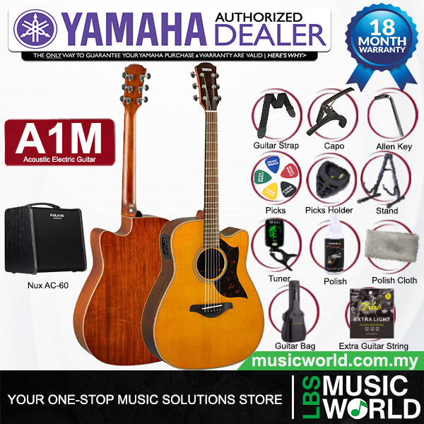 Yamaha A1M 41 Inch Solid Sitka Spruce With Acoustic Electric Guitar With Pickup