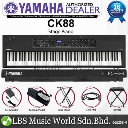 Yamaha CK88 88 Keys Stage Piano with GHSA Weighted Keyboard and Built in Speaker (CK 88)