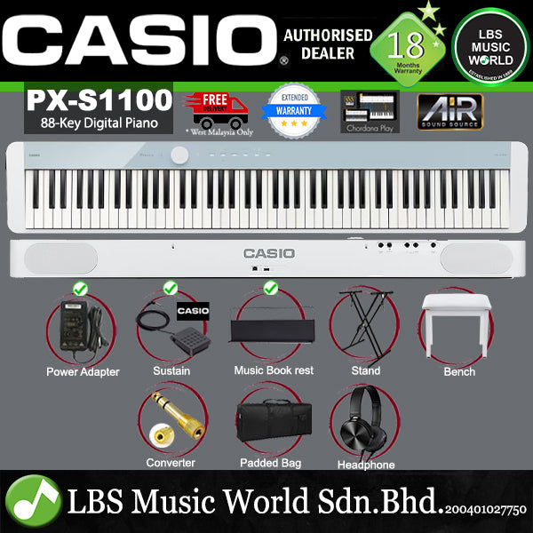 Casio PX-S1100 88 Keys Digital Piano Keyboard with Bluetooth (PX S1100 PXS1100)