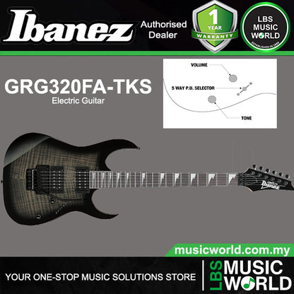 Ibanez GRG320FA Poplar Body Electric Guitar with HH Pickup and Bound Purpleheart Fretboard