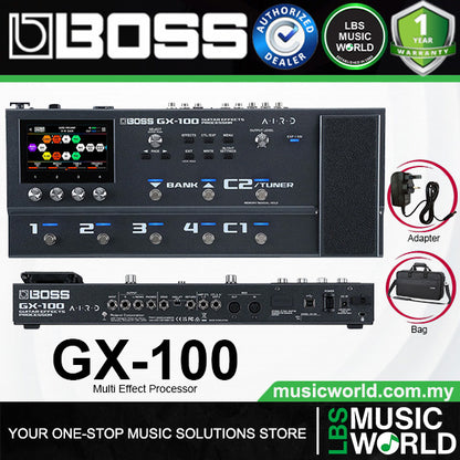 Boss GX-100 Guitar Multi Effects Pedal with Touchscreen Audio Interface and Bag (GX100 GX 100)