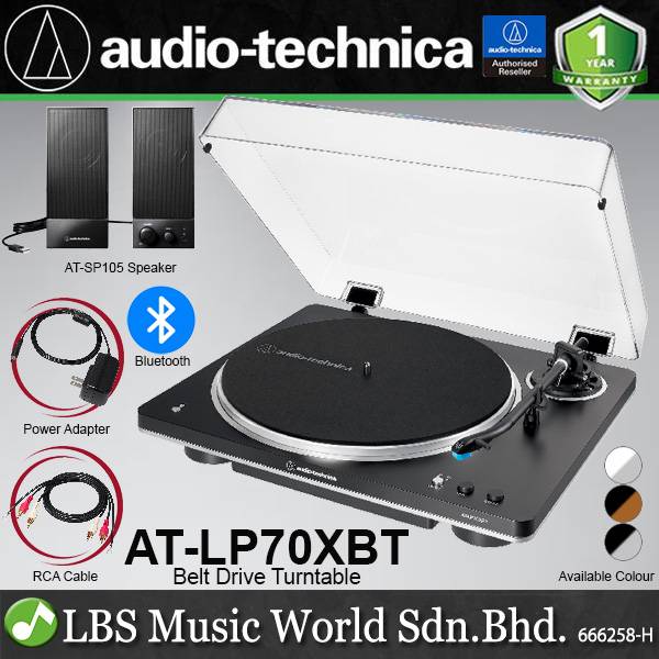 Audio Technica AT-LP70XBT Black Fully Automatic Wireless Bluetooth Belt Drive Turntable (ATLP70XBT LP70X LP70)