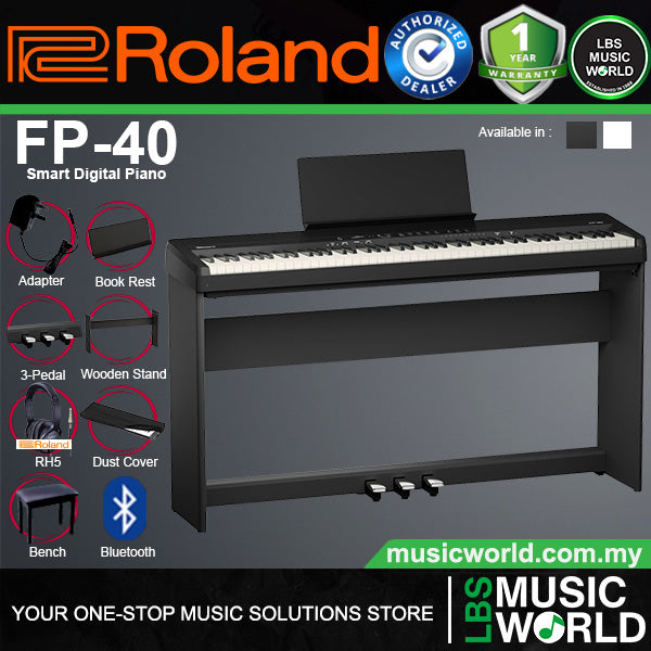 Roland FP-40 88-Key Digital Piano Portable Package Electric Weighted Keyboard (FP40)
