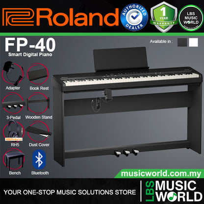 Roland FP-40 88-Key Digital Piano Portable Package Electric Weighted Keyboard (FP40)