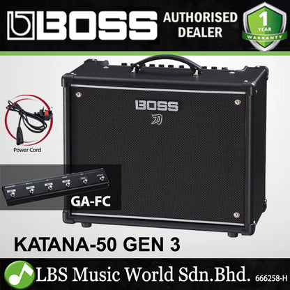 Boss Katana 50 EX Gen 3 50 Watt 1X12 Inch Guitar Combo Amp Spaker Amplifier - (KTN-50EX KTN 50)