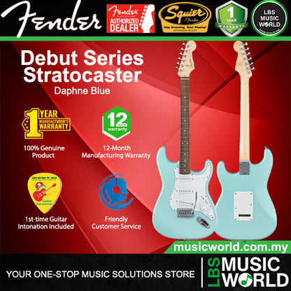 Squier by Fender Debut Stratocaster Electric Guitar with White Pickguard Laurel FB