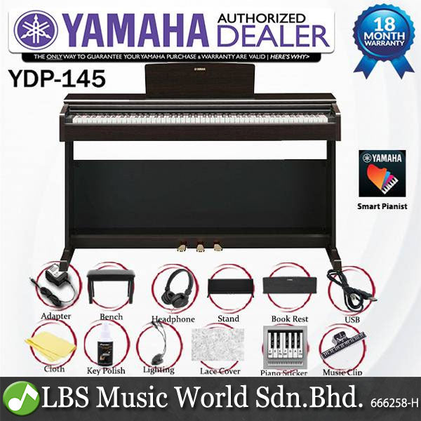 Yamaha YDP-146 Arius 88 Keys Digital Piano Complete Package (YDP145 YDP146)