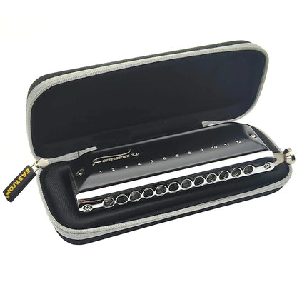 Easttop FORERUNNER 2.0 12 Hole 48 Tones Chromatic Harmonica Suitable for Beginner and Professional