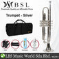 BSL Bb Trumpet Instrument B Flat Three Tone Gold Plated and Nickel for Beginner with Case