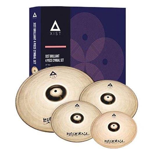 Istanbul Agop Xist Brilliant Pro Set 14 Inch Hi-Hats 16" Crash 18" China 20" Ride Cymbal With Bag (IXBS4)