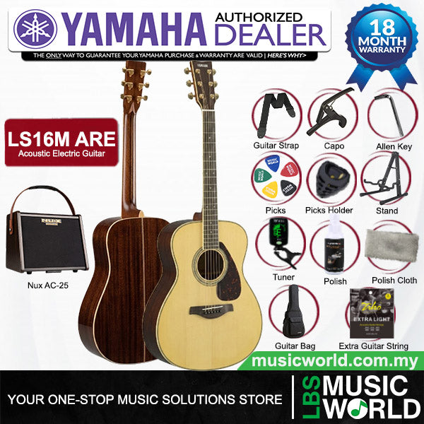Yamaha LS16M ARE 41'' Concert Solid Spruce Acoustic Electric Guitar With Pickup (LS 16M)