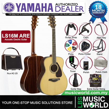 Yamaha LS16M ARE 41'' Concert Solid Spruce Acoustic Electric Guitar With Pickup (LS 16M)