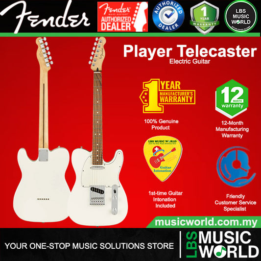 Fender Mexico Player Telecaster Electric Guitar With Pau Ferro Fingerboard - Polar White