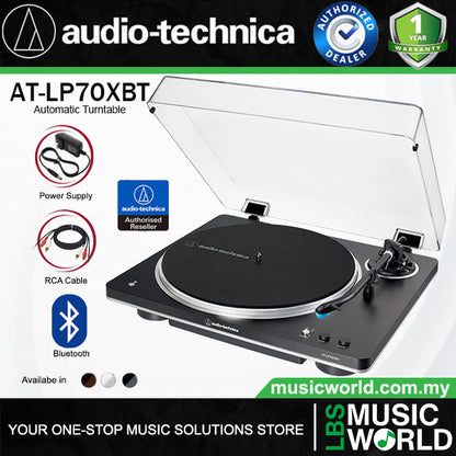 Audio Technica AT-LP70XBT Black Fully Automatic Wireless Bluetooth Belt Drive Turntable (ATLP70XBT LP70X LP70)