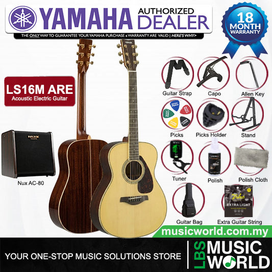 Yamaha LS16M ARE 41'' Concert Solid Spruce Acoustic Electric Guitar With Pickup (LS 16M)