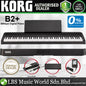Korg B2+ 88 Keys Digital Piano with Metronome 12 Sounds Built In Speaker Black (B2 Plus)