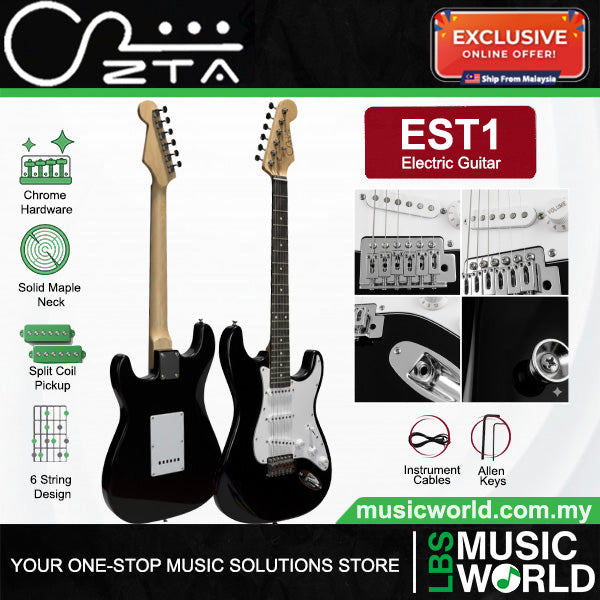 ZTA EST1 Stratocaster Electric Guitar Package Bundle Set with Tremolo