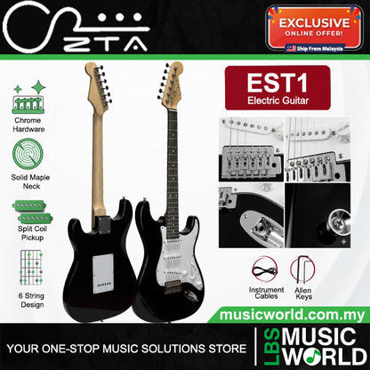 ZTA EST1 Stratocaster Electric Guitar Package Bundle Set with Tremolo