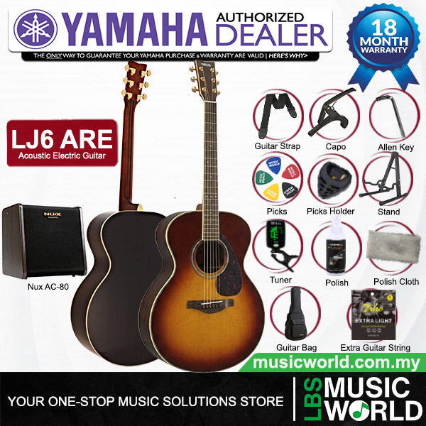 Yamaha LJ6 ARE 41'' Medium Jumbo Solid Spruce Acoustic Electric Guitar With Pickup Sunburst (LJ 6)