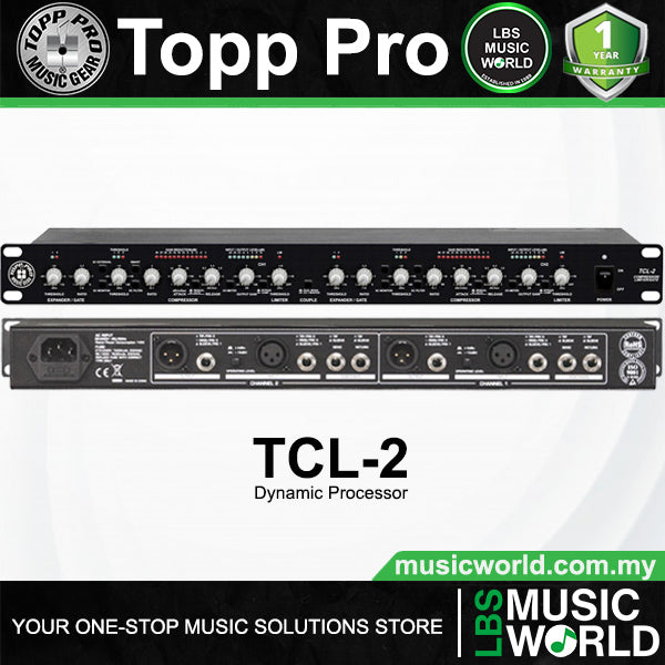 Topp Pro TCL-2 2 Channels Compressor Limiter Gate Expander (TCL2 TCL 2)