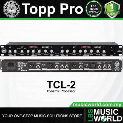 Topp Pro TCL-2 2 Channels Compressor Limiter Gate Expander (TCL2 TCL 2)