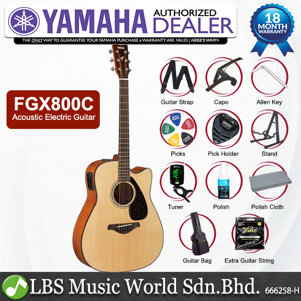 Yamaha FGX800C 41'' Dreadnought Solid Spruce Acoustic Electric Guitar With Pickup (FGX800)