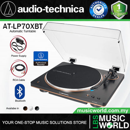 Audio Technica AT-LP70XBT Black Fully Automatic Wireless Bluetooth Belt Drive Turntable (ATLP70XBT LP70X LP70)