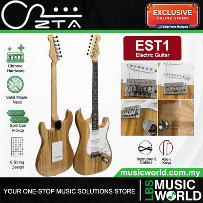 ZTA EST1 Stratocaster Electric Guitar Package Bundle Set with Tremolo