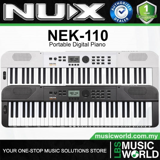 Nux NEK-110 61 Keys Portable Digital Electronic Keyboard with Touch Response and Bluetooth (NEK110 NEK 110)