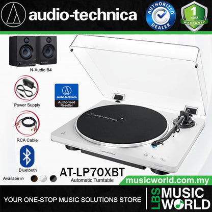 Audio Technica AT-LP70XBT Black Fully Automatic Wireless Bluetooth Belt Drive Turntable (ATLP70XBT LP70X LP70)