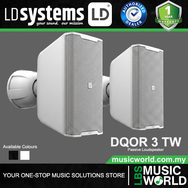 LD Systems DQOR 3 T 16 Ohms Two-way Passive Indoor and Outdoor Installation Loudspeaker - Pair (LDDQOR3T)