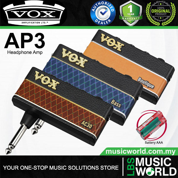 Vox AMPLUG 3 Headphone Amplifier Dual Channel Amp Built In Effect (AP3)