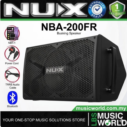 NUX NBA-200FR Busking 276 Watt Portable Battery Powered Speaker Amplifier with Bluetooth (NBA200FR)
