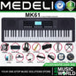Medeli MK61 61 Keys Portable Keyboard Complete Package with Original Adapter - Black