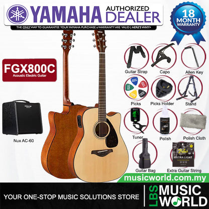 Yamaha FGX800C 41'' Dreadnought Solid Spruce Acoustic Electric Guitar With Pickup (FGX800)