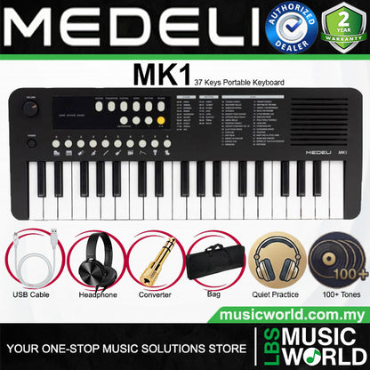 Medeli MK1 37 Key Portable Mini Keyboard with Original Adapter