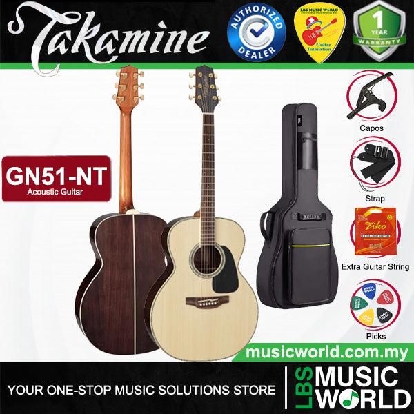 Takamine GN51-NAT NEX Body Solid Spruce Top Acoustic Guitar with Bag - Natural (GN51 NAT)