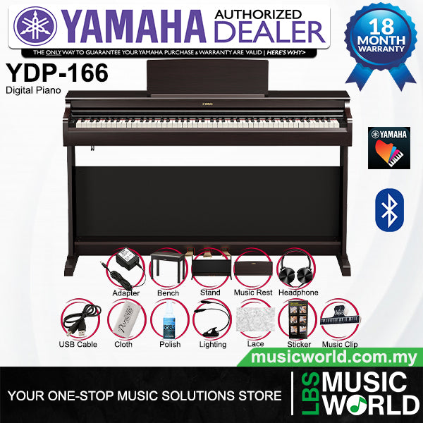 Yamaha YDP-166 Arius 88 Keys Digital Piano Complete Package (YDP165 YDP166)
