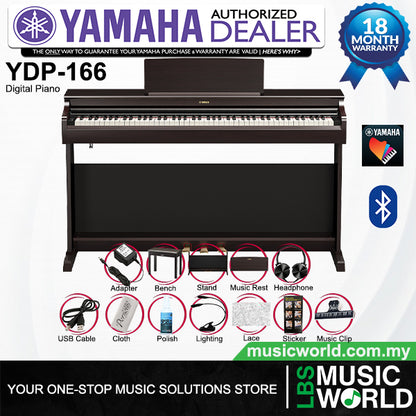 Yamaha YDP-166 Arius 88 Keys Digital Piano Complete Package (YDP165 YDP166)