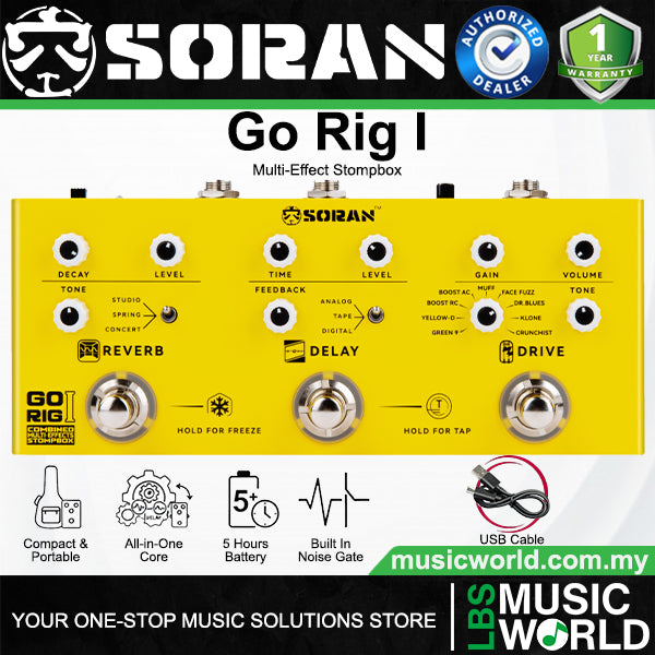 SORAN Go Rig Compact Portable All In One Rechargeable Multi Effects Stompbox (JCMS-G3A JCMS-G3B JCMS-G4)