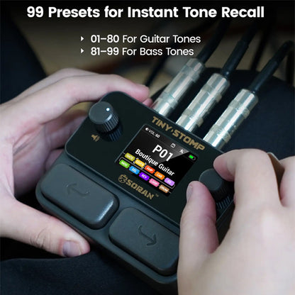 SORAN Tiny Stomp Multi Effect Electric Guitar and Bass Processor with Dual Mode Bluetooth