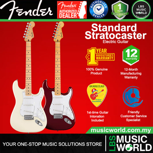 Fender Standard Stratocaster Electric Guitar with SSS Pickup and Maple Fingerboard